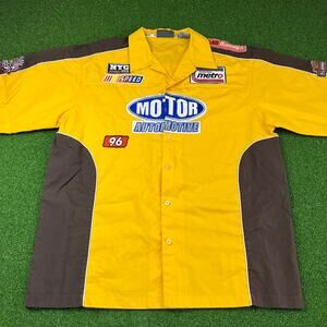 Vintage 212 NYC Borough Championship Racing Yellow Button Down Shirt Sz 2XL